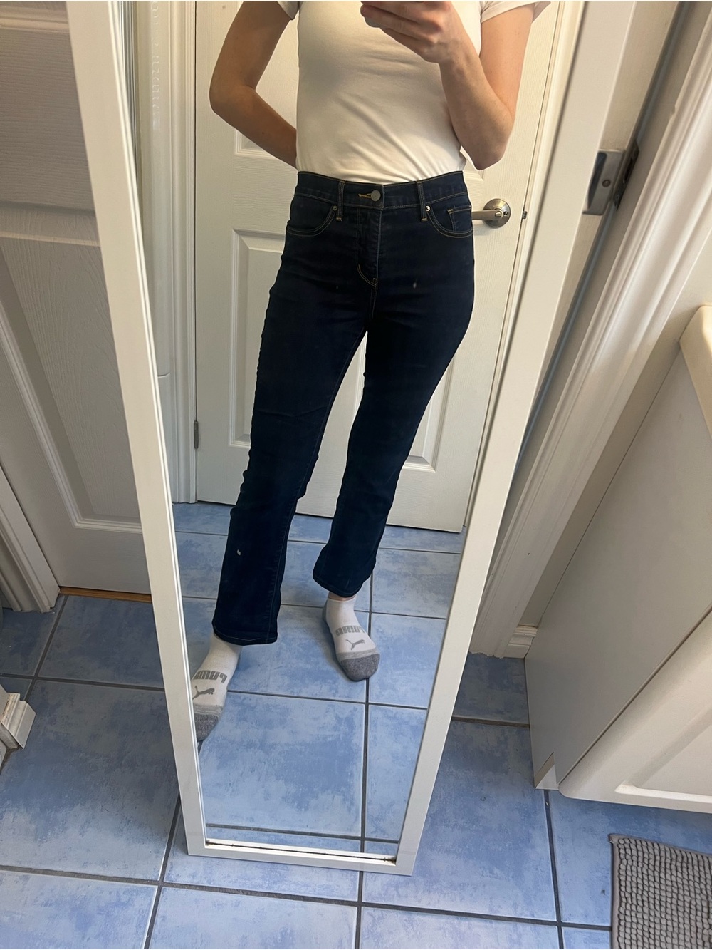 Levi's Dark Blue High-Rise Cropped Jeans